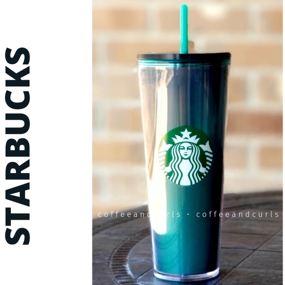 Starbucks Teal Holographic Iridescent  Gradient Cold Cup 2021 Venti 24oz… - Picture 1 of 8